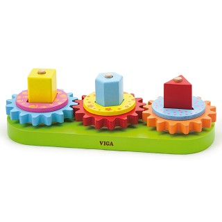 Viga Toys - Zahnrad- und Formensteckspiel